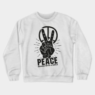 'Peace Begins With a Smile' Kindness Shirt Crewneck Sweatshirt